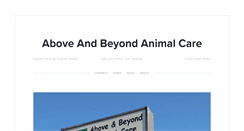 Desktop Screenshot of aboveandbeyondanimalcare.com